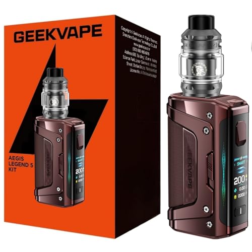 Geekvape Aegis Legend 5 Mod Kit | 200 W TC Box Mod (Battery Not Included) Vape with Z Sub Ohm Tank 5.5 ml Vaper Z Coil Vaporiser No Nicotine