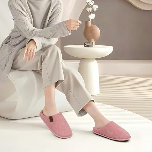 Image of COFACE Unisex Mens Womens Cozy Memory Foam Scuff Slippers Casual Slip On Warm House Shoes Indoor /Outdoor Felt Sandal Slippers Size 4-15