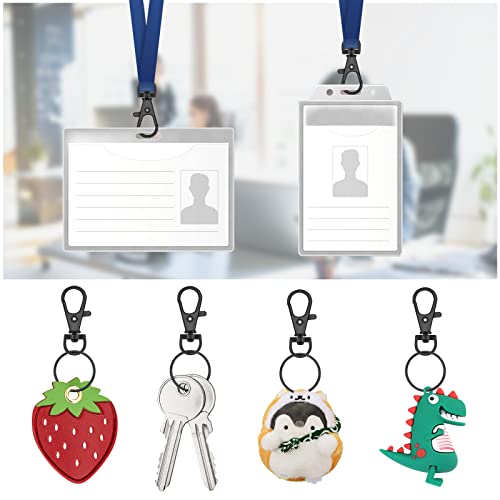 Image of 120PCS Premium Swivel Lanyard Snap Hook with Key Rings, Metal Keychain Hooks for Jewelry Making, Crafts (Gun Black)