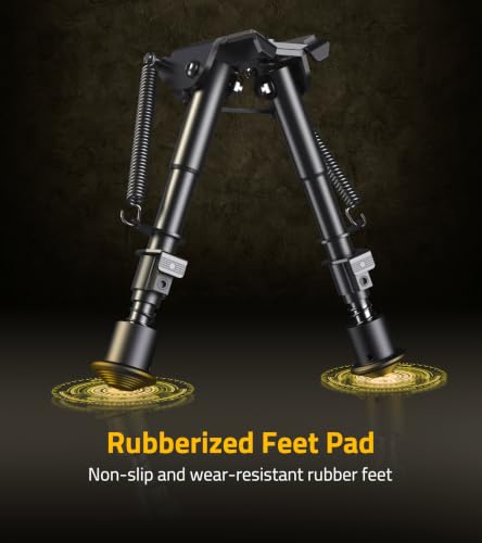 CVLIFE 6-9 Inch Bipod for M-Rail Bipod for Outdoors Aluminum | Adjustment Height Attach Directly Non-Slip Rubber Feet Bipod - image 5