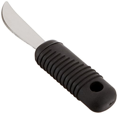 Sammons Preston - 79466 Sure Grip Rocker Knife, Metal Dinner Knife with 4" Long Thick Rubber Handle with Good Grips, Eating Aid for Arthritis, Weak Grip, Stroke Impairments, and Disabilities