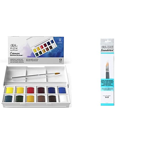 Winsor & Newton Set Acquerelli Painting Plus (24 Colori) + 4 Pennelli Foundation - 4