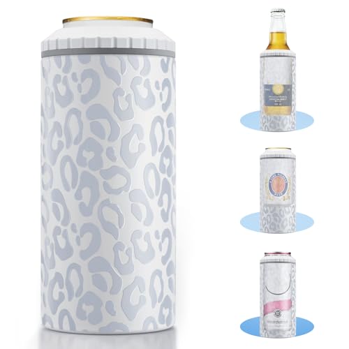 Image of 3 in 1 Slim Can Cooler for 12 OZ Skinny Can, Regular Can & Beer Bottle - Keep Cold for 6 Hours - Double Walled Insulated Stainless Steel Vacuum Beverage Can Insulator