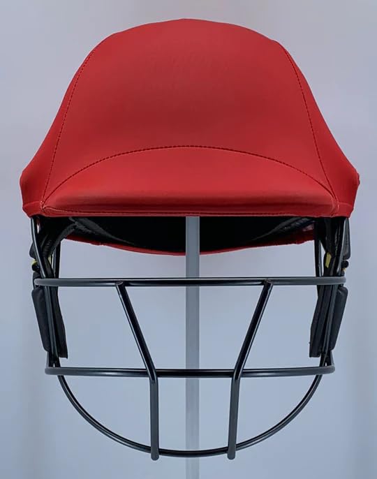 Image of Cricket Helmet Covers, Helmet Clads, Protection from Ball Scratches and dust Suitable for Large & Medium Size (Red)