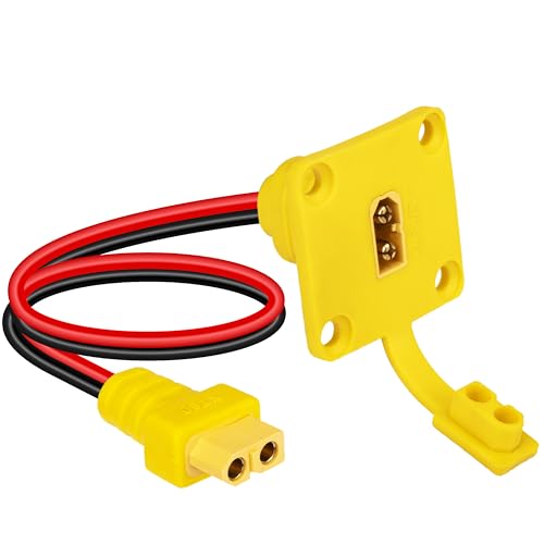 XT60 Male to Female Mount Panel Cable, 12AWG Gold Plated