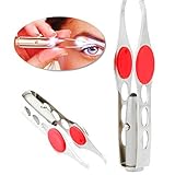  takestop® YF_17359 - Pinza profesional de precisión con luz LED para depilación de cejas