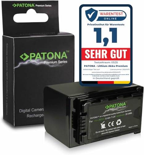 PATONA PREMIUM VW-VBD58 Batteria 5200mAh compatibile con Panasonic AG AC8EJ AC30 AC8 CX350 DVC30 DVX200 HPX255 HVX201 UX180 AJ PG50 PX230 PX270 PX298 HC-MDH2 MDH3 X1 X1000 VWVBD58 VBD58