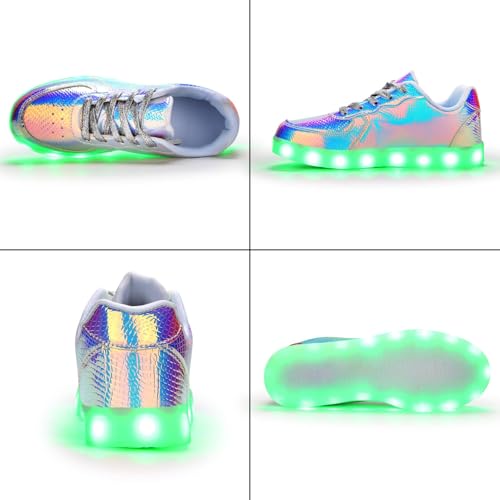 Shiny Leather Stylish LED Light-Up Sneakers Unisex for Parties and Performances Unique Patent Leather USB Rechargeable Low-Top Shoes with Colorful Lighting Effects4