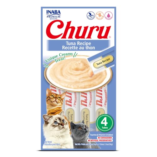 INABA Churu Lickable Purée Natural Cat Treats (Tuna Recipe, 4 Tubes) - image 1