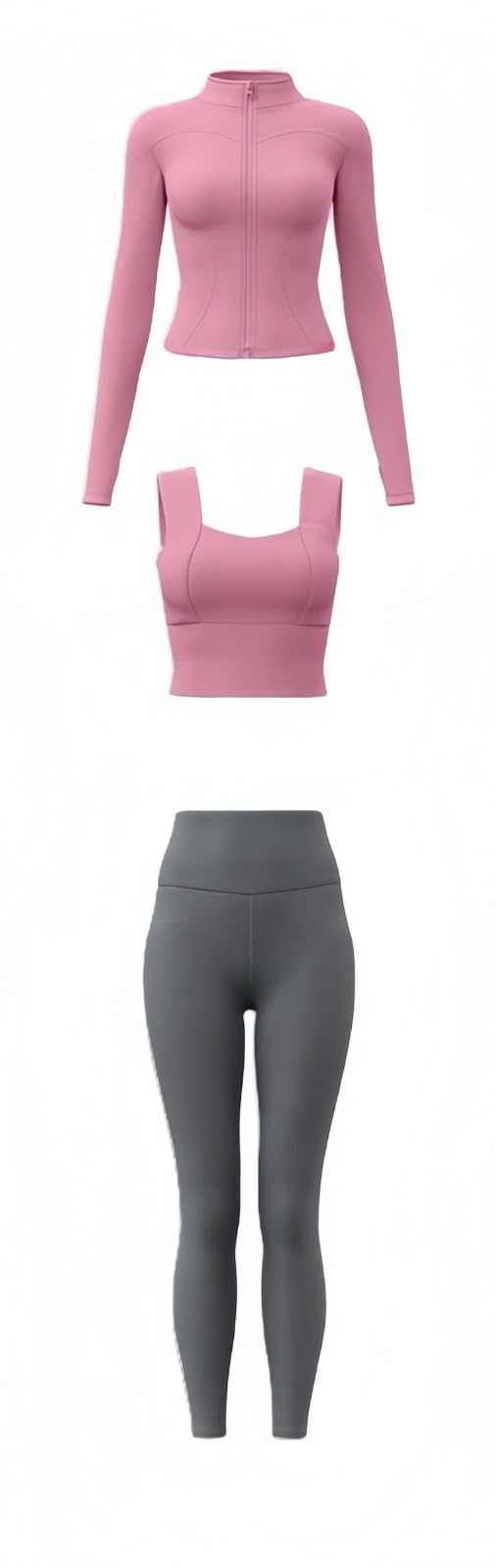 Zestaw 3 szt. damska odzież do jogi do biegania fitness kamizelka treningowa na siłownię rozciągliwy top i legginsy zestaw
