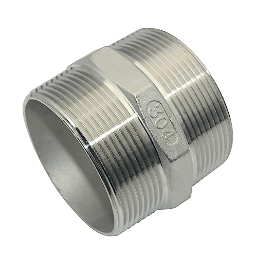 Image of Male x Male Hex Nipple Stainless Steel 304 Threaded Pipe Fitting NPT (3 inch)