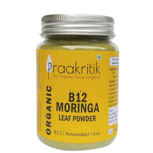 Praakrithik Organic Moringa Leaf Powder 100g, 100% Natural, Preservative-Free Superfood, Good for Im...