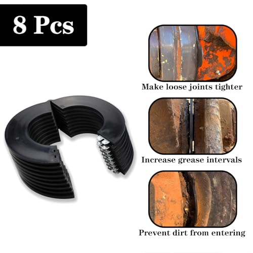 Image of 8 Pack 65MM Excavator Bucket Pin Shim Kit Detachable for Excavator and Skid Steer Fit for Cat John Deere JCB Case Hitachi Kobelco New Holland, 5mm Thickness