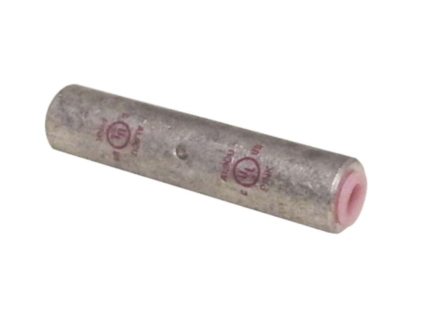 Electrical Wire Crimp Connector, Inline Butt Connector, Dual Rated Copper/Aluminum, Compression, Pre-Filled Antioxidant, UL Listed (5, #6 AWG)