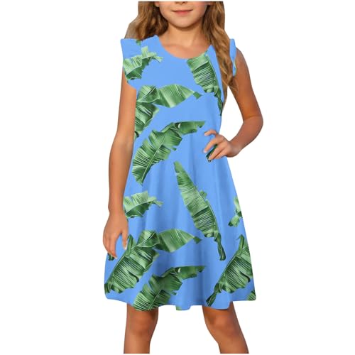 Sleeveless for Girl Fall Summer Boat Neck Spandex Color Block Graphic Maxi Long Midi Knee High Loose Fit Brunch Dresses Girl 2025 Soft Comfy Clothes Fashion Y2K 7 Years