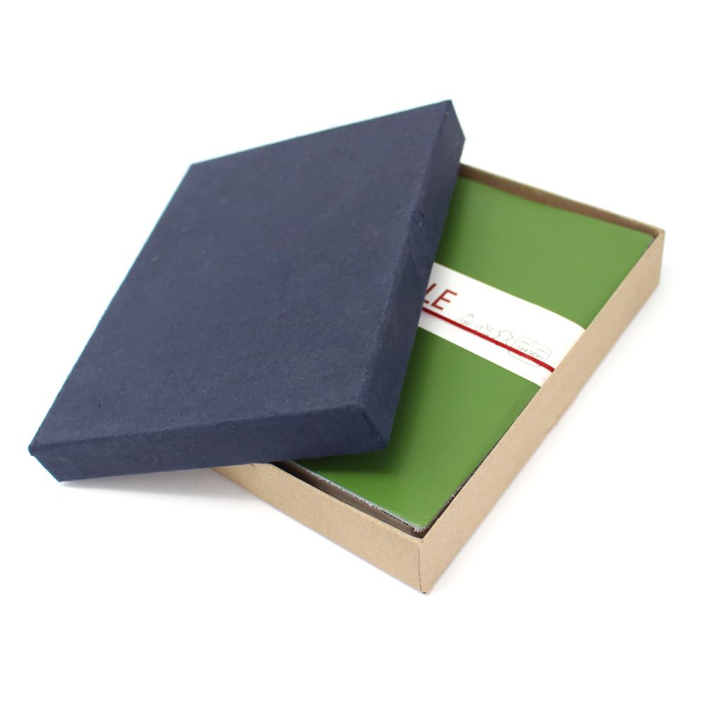 Artway Indigo Doodle - Skórzany notatnik/zeszyt w kolor zielone awokado - 175 mm x 125 mm - 164 strony/82 kartki papieru o gramaturze 150 g/m²