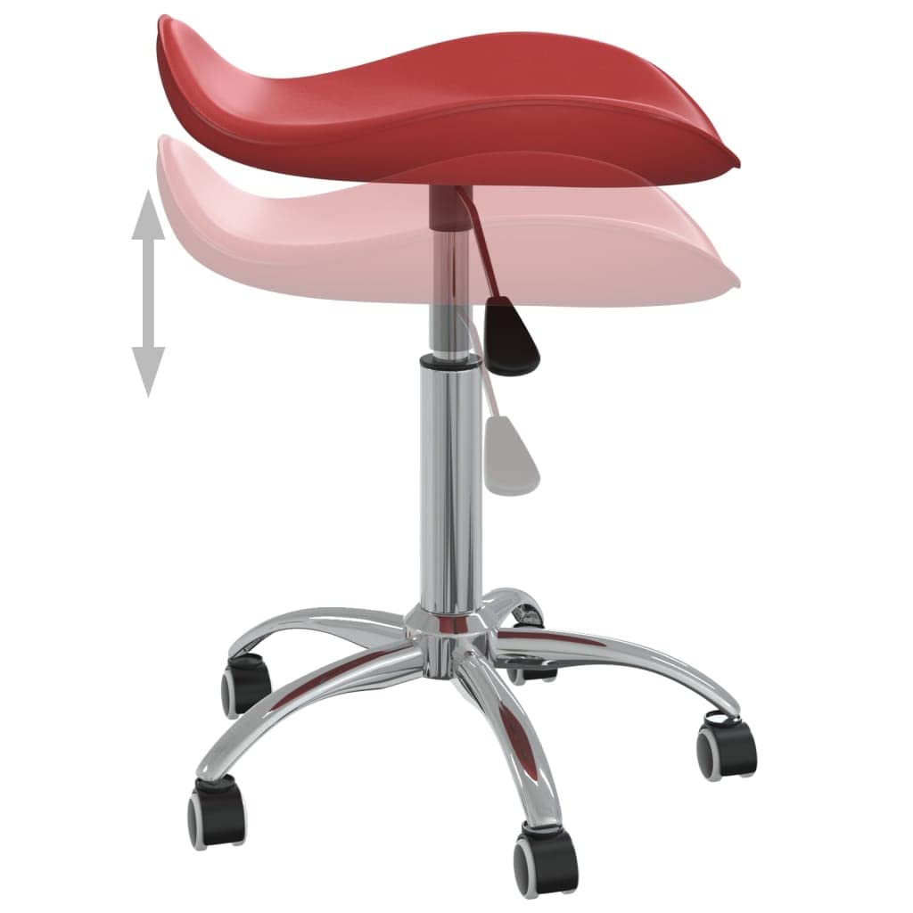 Bürostuhl Weinrot Kunstleder Höhenverstellbar Drehbar 5 Rollen Sitzkomfort Kunstlederbezug Ergonomie Büromöbel