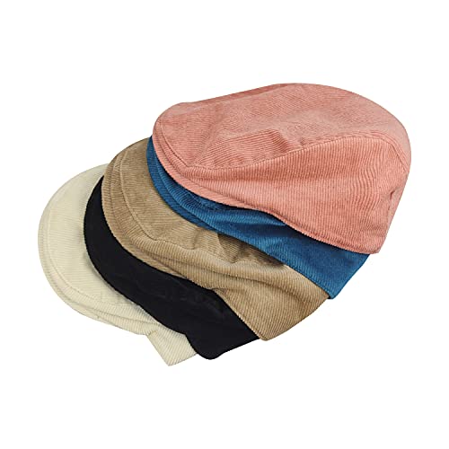 Croogo Newsboy Flat Cap Scally Caps Irish Catsby Golf Beret Hat Solid Duckbill Hat Outdoor Driving Hunting Hat,Pink-Bl78 #TOP5