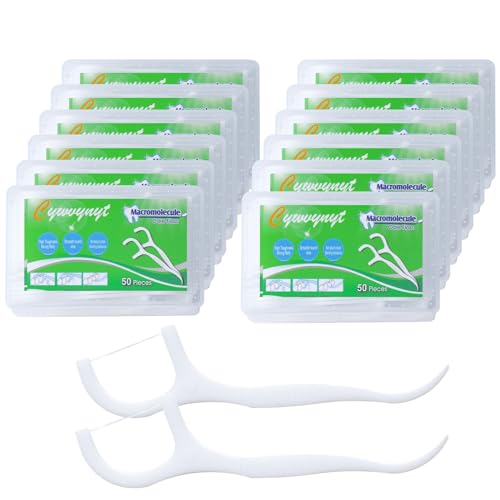 Hilo dental 600 piezas de palillos de hilo dental con soporte para palillos de dientes, alambre de dientes, palillos de hilo dental desechables/palillos de limpieza de dientes (600 unidades)