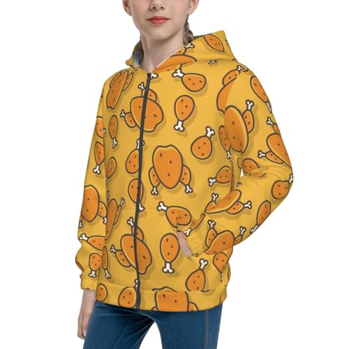 Colorful Duck Kid Hoodies Boys Zip Up Sweatshirts Girls Pullover with Pocket