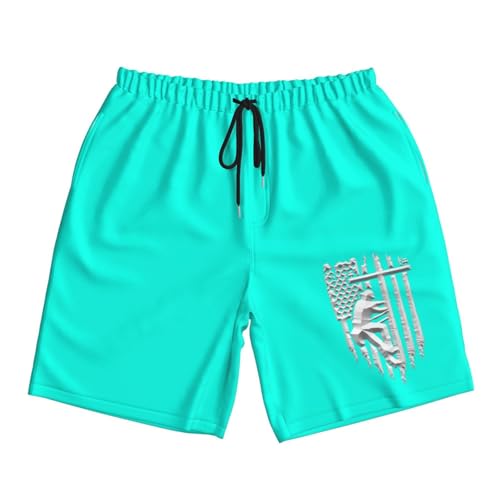 American Flag Lineman Mens Swim Trunks Quick Dry Board Shorts 7