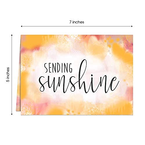 Canopy Street Simple Sentiments Greeting Cards / 25 Encouragement Note Card Pack With White Envelopes / 5 Thoughtful Designs / 5"X 7" Sympathy Thinking Of You Cards #TOP5
