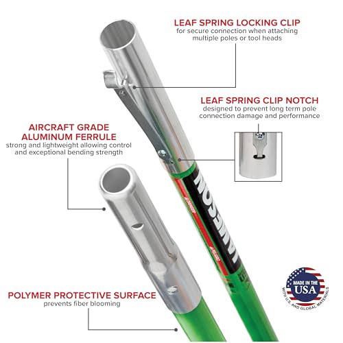 Image of Jameson LS-Series Hollow Core Landscaping Tree Trimming Kit | 16 inch Barracuda Saw Blade | 18-Foot Reach | Fiberglass Poles with Leaf Spring Locking Buttons | Tree Pruning & Trimming Tool
