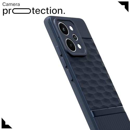 Image of Pikkme Back Cover for Realme P4 Power 5G Camera Protection 3D Hexa Cube Design Silicone Protective Bumper Case (Blue)