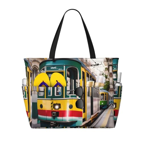 Sac fourre-tout imperméable imprimé Lisbonne pour simplifier vos sorties plage