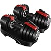 Yaheetech Adjustable Dumbbell Set 28/40/52.5/90LBS Adjustable Dumbbells Fast Adjust Dumbbell Weight Set with Anti-Slip Handle and Tray for Men/Women Home Gym Strength Training Equipment Single/Pair