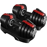 Yaheetech Adjustable Dumbbell Set 28/40/52.5/90LBS Adjustable Dumbbells Fast Adjust Dumbbell Weight Set with Anti-Slip Handle and Tray for Men/Women Home Gym Strength Training Equipment Single/Pair