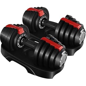 Yaheetech Adjustable Dumbbell Set 28/40/52.5/90LBS Adjustable Dumbbells Fast Adjust Dumbbell Weight Set with Anti-Slip Handle and Tray for Men/Women Home Gym Strength Training Equipment Single/Pair