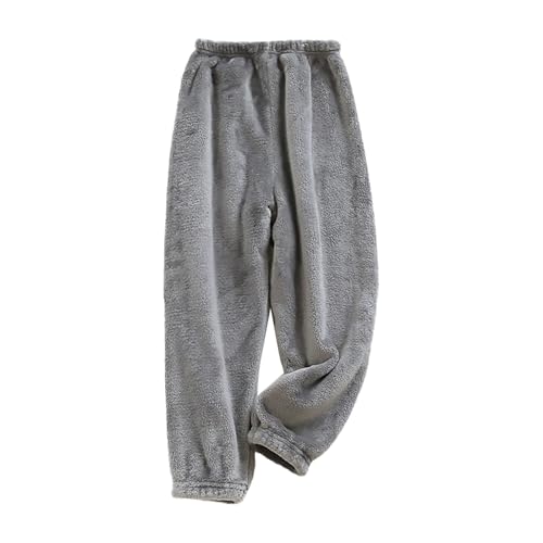 Toddler Kids Warm Fuzzy Fleece 𝗟ounge Pants Flannel Plush Bottoms with Pockets Solid Thick 𝗛ome𝚠ear Trousers