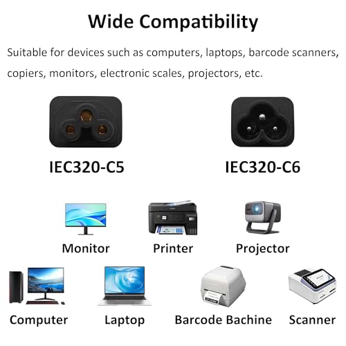 Câble de conversion C5 vers C6 avec connecteurs robustes 3 broches pour imprimante - 7