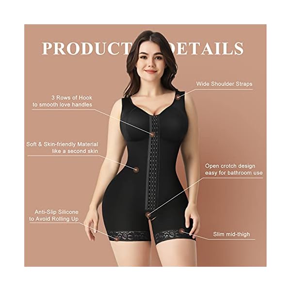 FeelinGirl-Shapewear-for-Tummy-Control-Body-Shaper-Seamless-Butt-Lifter-High-Waist-Plus-Size-Bodysuits FeelinGirl Shapewear for Tummy Control Faja Plus Size Butt Lifter Body Shaper Bodysuits for Women Black L