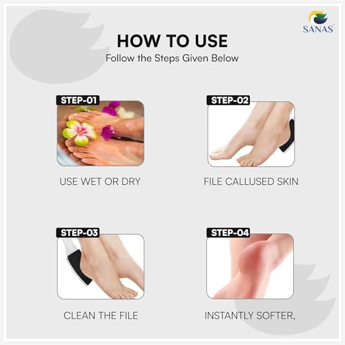 Image of Sanas foot scrubber for dead skin (1 Pcs) Pedicure Foot File, Foot Cleaner for Cracked Heels, Feet Scrubber, Dead Skin Remover Foots Tool, foot scrubber Pedicure Tools for Smooth Soft Feet (1Pcs)