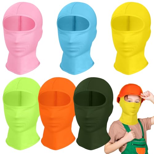 6 Pcs Girls Boys Sun Protection Balaclava Full Face Mask UV Face Cover Breathable Neck Gaiter for Outdoors(age 3+)