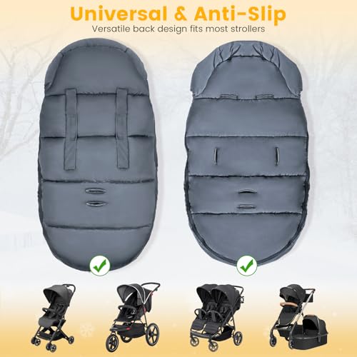 Image of Orzbow Universal Stroller Footmuff, Winter Baby Bunting Bag, Weather-Proof | Warm Cozy Down Alternative, Soft Machine Washable Blanket Cover with Adjustable Buckles, Fits Most Strollers, Baby Essentials