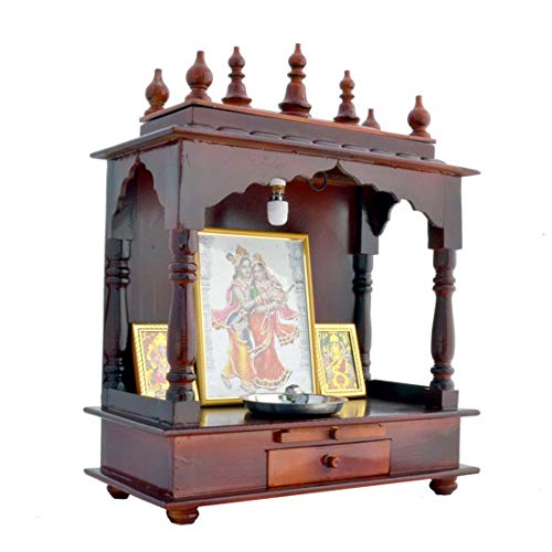 Pooja Mandir templo de madera con luces para crear un altar zen en casa 2