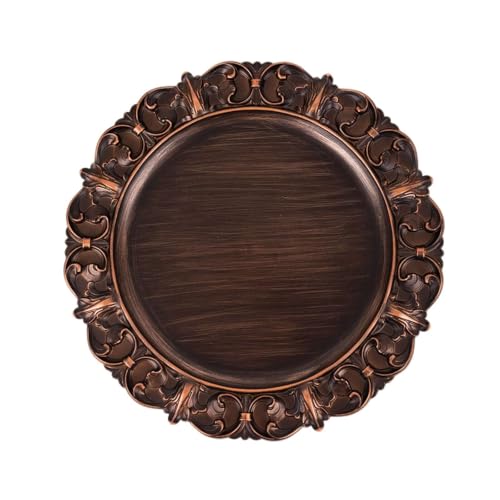 Platos cargadores desechables 13" marrón set 12 miniatura 7