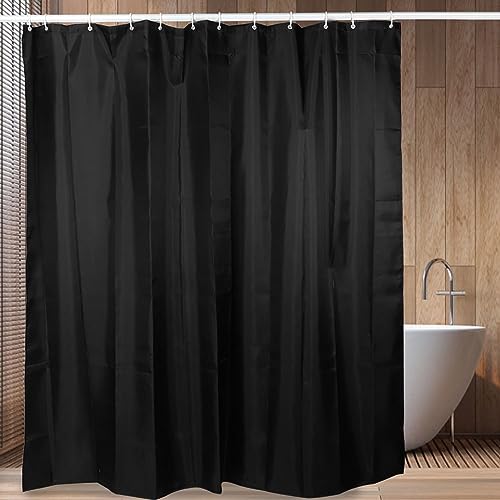 Rideau de douche en tissu lavable doublure polyester avec 12 crochets - 7