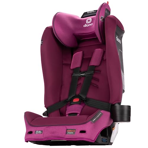 Diono Radian 3R SafePlus, All-in-One Convertible Car Seat, Rear and Forward Facing, SafePlus Engineering, 10 Years 1 Car Seat, Slim Fit 3 Across, Purple Plum