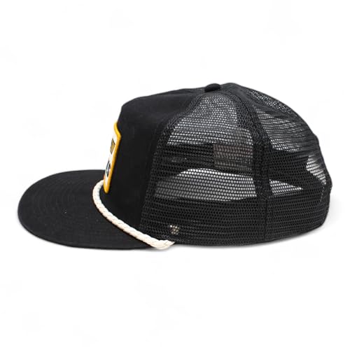 Image of AMERICAN NEEDLE Chevrolet Trucks Wyatt Adjustable Snapback Trucker Baseball Hat (23014A-CHEVY-BLK) Black