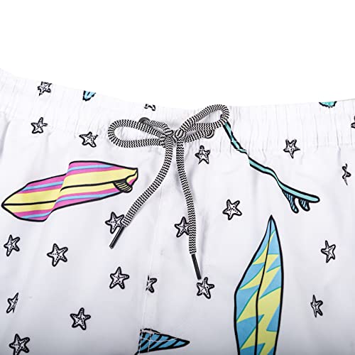 Mens Swim Trunks Quick Dry Hawaii Style Swimwear Bathing Suit Elastic Closed with Mesh Lining3