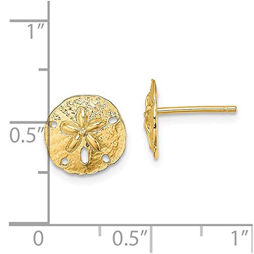 Jewels By Lux 10K Yellow Gold Mini Sand Dollar High Polish Post Earrings2