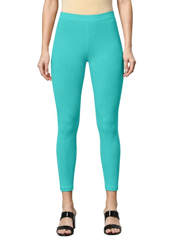 Image of TRENDMALLS Women's Microfiber Elastane Stretch Soft Cropped Leggings with Ultrasoft Waistband for Women