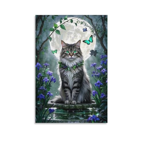 Toile chat de la forêt norvégienne grand format 50x75 cm art mural moderne résistant
