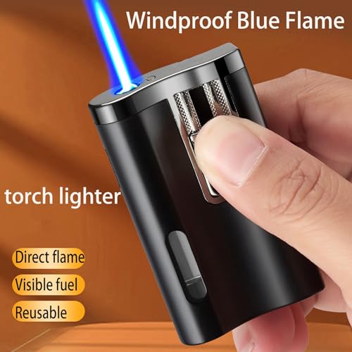 Encendedor de butano resistente al viento soplete recargable para exterior 3