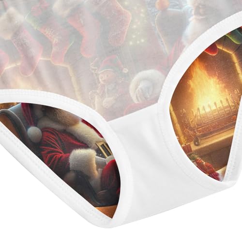 Santa Claus Christmas Tree Toddler Girl Undies, Underwear Girls, 2T–8 Years4