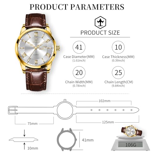 Leather Watches for Men Casual Men's Waterproof Watch Luxury Dress Men Watch Classic Stainless Steel Analog Quartz Mens Wrist Watches with Date Luminous Large Face4